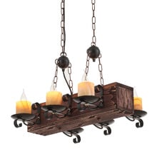 Philip Pine Wood 6 Light Pendant